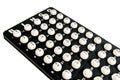 Bingo number tray with balls Royalty Free Stock Photo