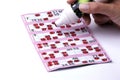 Bingo on pink sheet Royalty Free Stock Photo