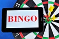 Bingo is a popular gambling game and Darts entertainment. Bingo is a game in which numbers are randomly chosen for good luck.