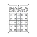 Bingo Score Card vector icon symbol game isolated on white background