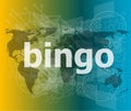 Bingo word on business digital touch screen