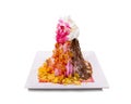 Bingsoo is a sweet dessert originated from Korea. white background. clipping path