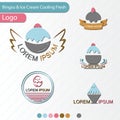 Bingsu And Ice Cream Cooling Fresh Logo - Vector