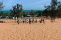 Tourists walking around Red Sand Dunes Mui Ne in Vietnam Royalty Free Stock Photo