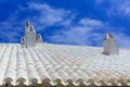 Binibequer Vell in Menorca White roof chimney Sant Lluis Royalty Free Stock Photo