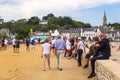 Promenade and Plage De La Banche in Binic, Brittany, France Royalty Free Stock Photo