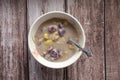 Binignit, a Visayan dessert soup from the central Philippines. Made with glutinous rice. Royalty Free Stock Photo