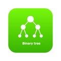 Binnary tree icon green vector