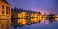 Binnenhof castle or Dutch Parliament, cityscape downtown skyline of Hague in Netherlands Royalty Free Stock Photo