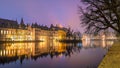 Binnenhof castle or Dutch Parliament, cityscape downtown skyline of Hague in Netherlands Royalty Free Stock Photo