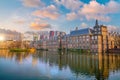 Binnenhof castle or Dutch Parliament, cityscape downtown skyline of Hague in Netherlands Royalty Free Stock Photo