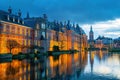 Binnenhof castle or Dutch Parliament, cityscape downtown skyline of Hague in Netherlands Royalty Free Stock Photo