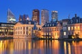 The Binnenhof in The Hague, The Netherlands at night Royalty Free Stock Photo