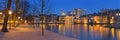The Binnenhof in The Hague, The Netherlands at night Royalty Free Stock Photo
