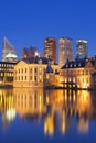 The Binnenhof in The Hague, The Netherlands at night Royalty Free Stock Photo