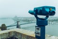 Binocular against observation deck view. Royalty Free Stock Photo