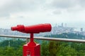 Binocular in the background of the city Royalty Free Stock Photo