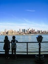 Binocular in blue sky, South Street Seaport Royalty Free Stock Photo