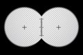 Binocular frame with scale