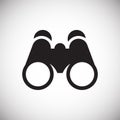 Binocular icon on background for graphic and web design. Simple vector sign. Internet concept symbol for website button