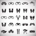 Binocular icons set on white background for graphic and web design. Simple vector sign. Internet concept symbol for