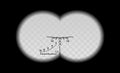 Binocular scale military view with optical sight.