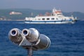 Binocular for seeing the far ships Royalty Free Stock Photo