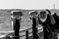 Binocular spyglass field glass on Liberty Island New York black