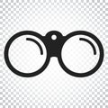 Binocular vector icon. Binoculars explore flat illustration. Sim Royalty Free Stock Photo