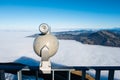 Binocular viewer of Rigi Kulm mountain in Switzerland