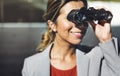 Binocular Vision Observe Solution Finding Concept Royalty Free Stock Photo