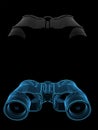 Binoculars (3D xray blue transparent) Royalty Free Stock Photo