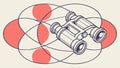 Binoculars on Abstract Geometric Pattern Vector Art, vector design Generative AI Royalty Free Stock Photo