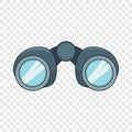 Binoculars explorer icon, cartoon style Royalty Free Stock Photo