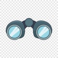 Binoculars explorer icon, cartoon style