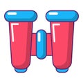 Binoculars explorer icon, cartoon style