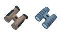 Binoculars or Field Glasses as Two Refracting Telescopes for Viewing Distant Object Vector Set