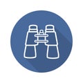 Binoculars flat linear long shadow icon Royalty Free Stock Photo