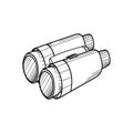 Binoculars hand-drawn element. A long-range vision device. Tourist binoculars isolated on white background. Vector Royalty Free Stock Photo