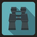 Binoculars icon, flat style Royalty Free Stock Photo