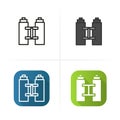 Binoculars icon. Flat, linear and color styles. Royalty Free Stock Photo