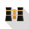 Binoculars icon, flat style Royalty Free Stock Photo