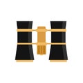 Binoculars icon, flat style Royalty Free Stock Photo