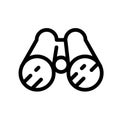 Binoculars icon, internet search, scale. Vector icons on a white background. Trendy linear icon. Icon for website and print. Logo,