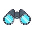 Binoculars icon in line fill style. Royalty Free Stock Photo
