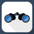 Binoculars icon with long shadow Royalty Free Stock Photo