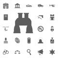 Binoculars icon. Police and juctice icon set. Royalty Free Stock Photo