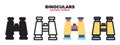 Binoculars icon set with different styles. Editable stroke and can be used for web, mobile, ui and more Royalty Free Stock Photo