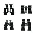 Binoculars icon set, simple style Royalty Free Stock Photo