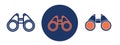 Binoculars icon for travel and sightseeing Royalty Free Stock Photo